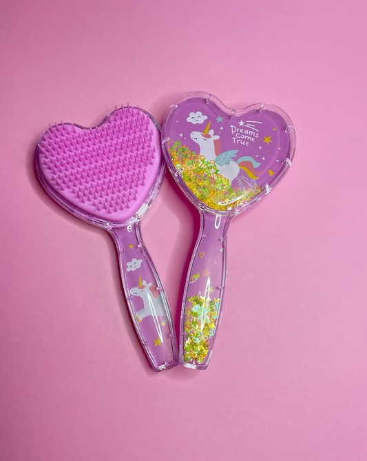 Heart Glitter Unicorn Brush