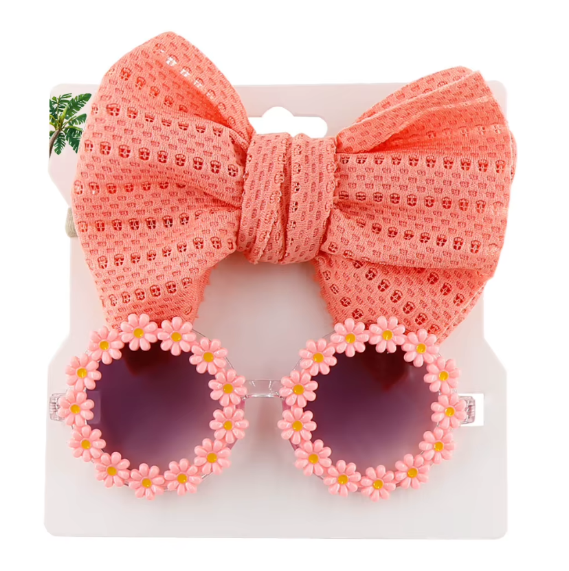 Flower Sunglasses & Bow Set