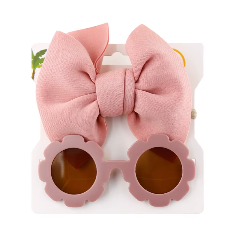Flower Sunglasses & Bow Set
